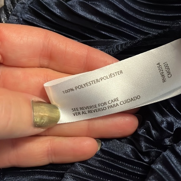 A love story brand navy blue and silver metallic ruched front peplum cami tank - Picture 14 of 14